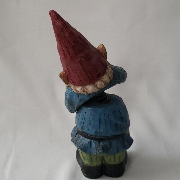 Bobblehead gnome vintage hands at mouth metal heavy 9"h - Picture 7 of 13